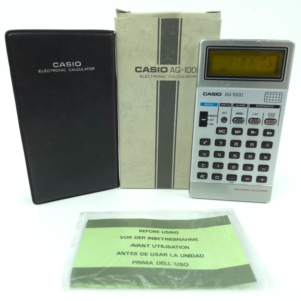 CASIO AQ-1000 Electronic Calculator / Time / Alarm *TESTED*