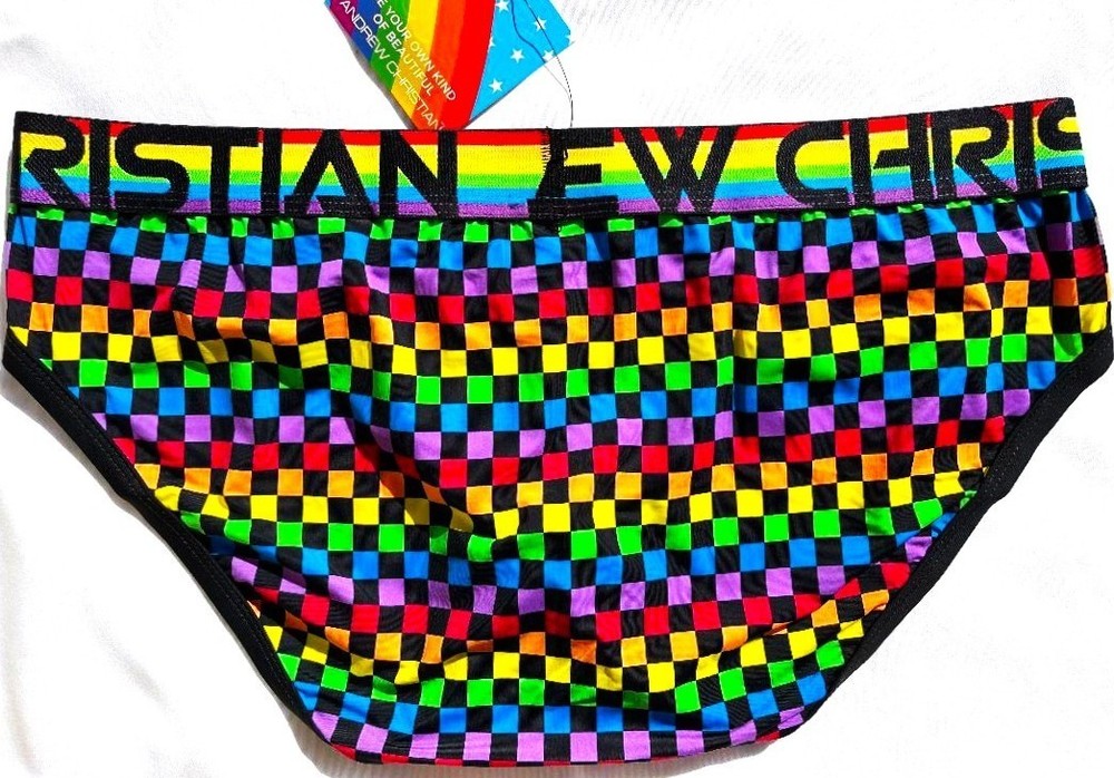 Andrew Christian Pride Checker Brief - 91780 - Small, Medium & Large