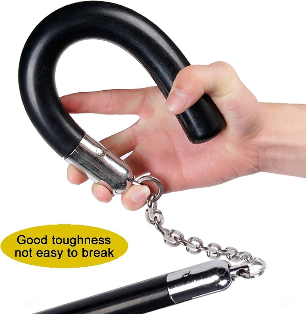 Nunchucks Safe Solid Rubber Training Nunchakus with Steel Chain...