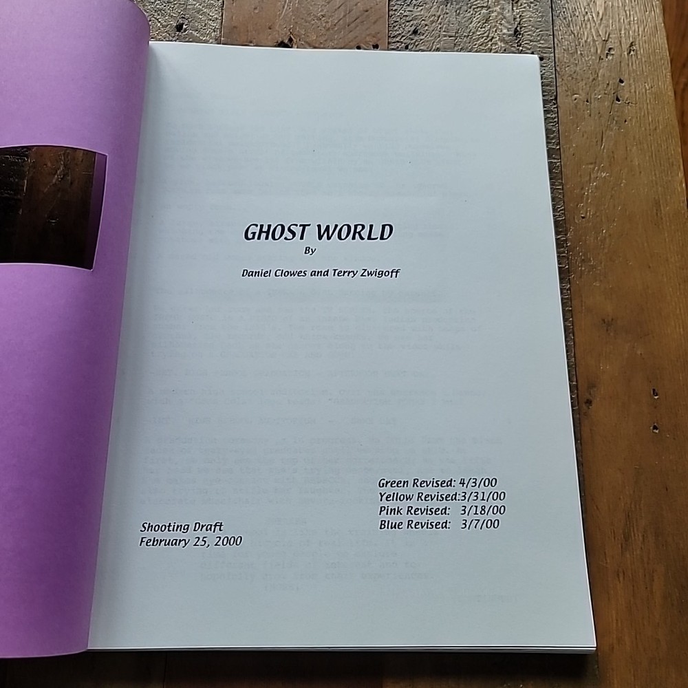 Ghost World (2/25/2000) Johanssen & Birch Cult Comedy UA Covers Shooting Script