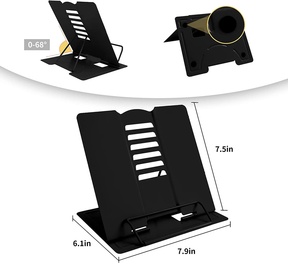 Metal Book Holder Adjustable Book Stand for Reading