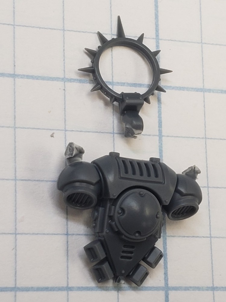 40k Space Marine Bits Primaris Chaplain Backpack w Star Iron Halo #08