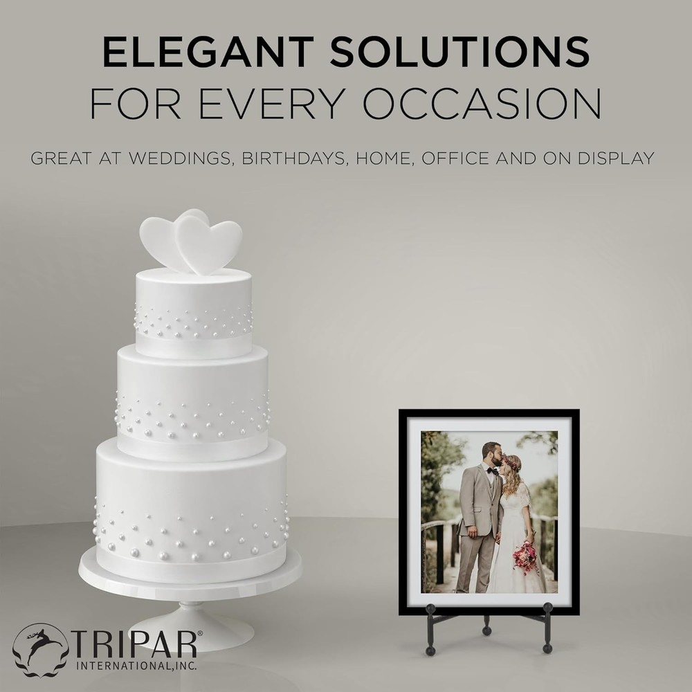 Lightweight 12-Inch Decorative Plate & Artwork Stand - Durable Black Design