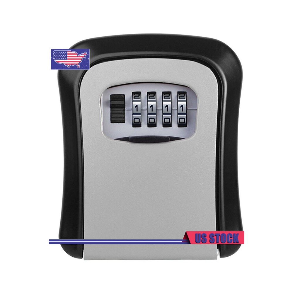 4 Digit Key Safe Lock Box Combination Wall Mount Security Storage Case Organizer