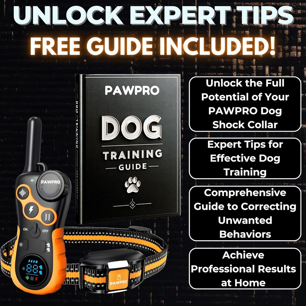 Dog Shock Collar with Remote, Unmatched 4-Mile Range, Night-Light Mode, Training