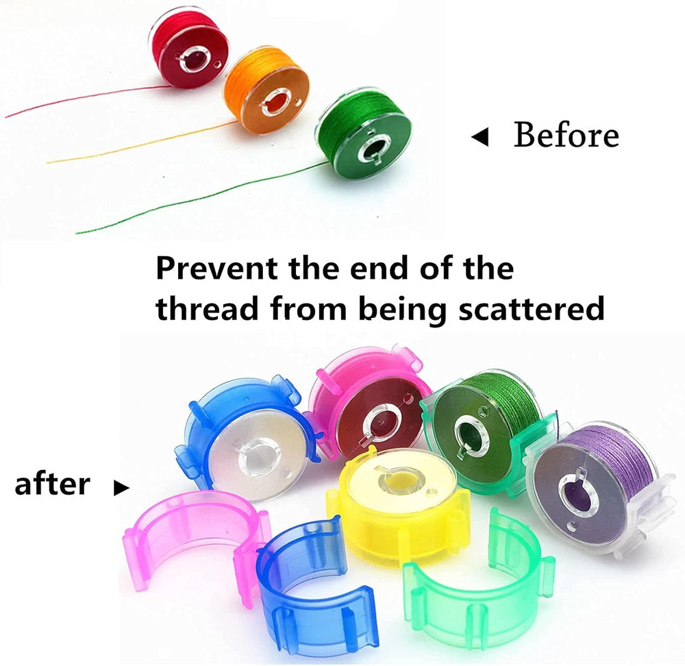 Fbshicung 70Pcs Thread Spool Huggers -Thread Spool Savers/Bobbin Holders/Bobbin