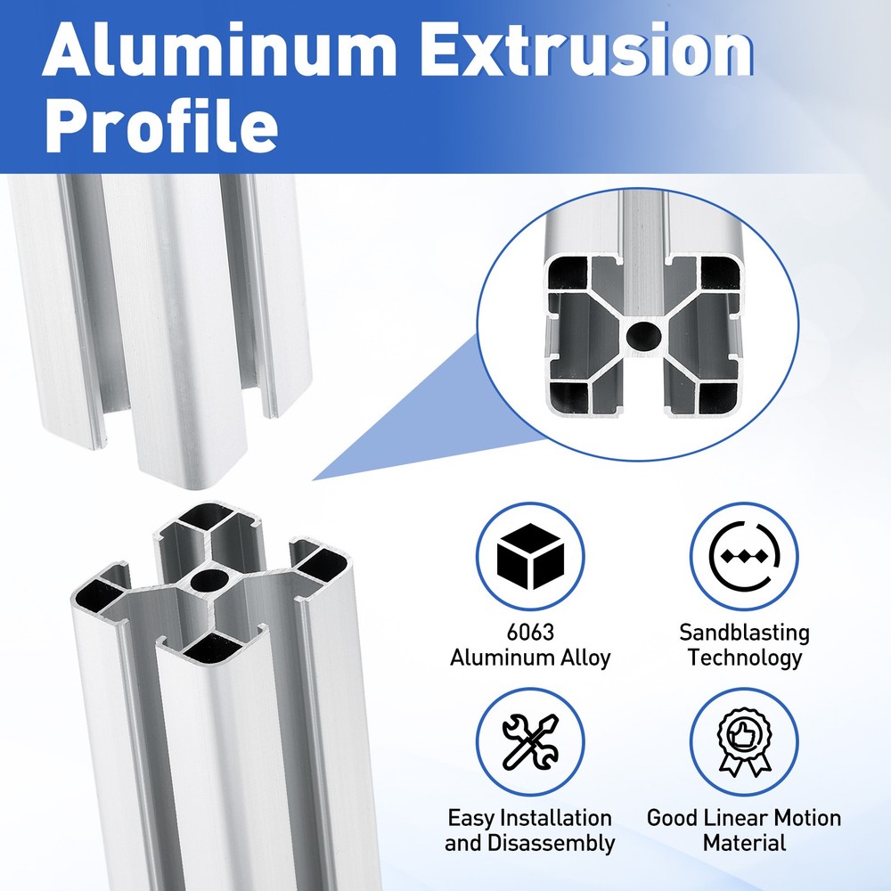 2Pcs 300mm 4040 Aluminum Extrusion Profile, Linear Rail Guide, Silver