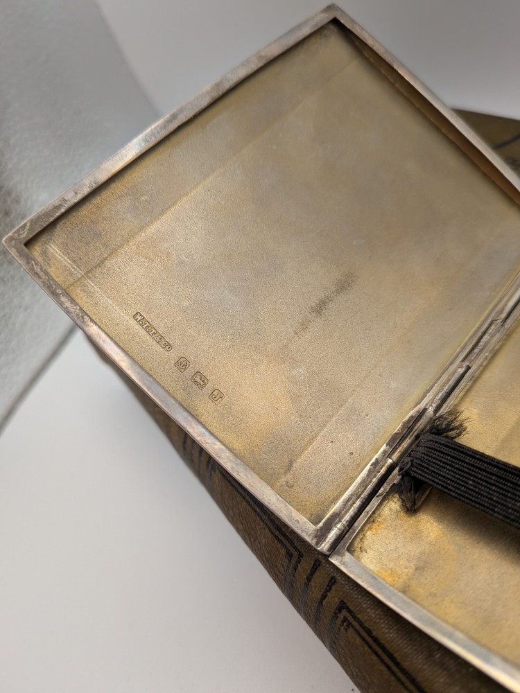 Sterling Silver Antique Cigarette Case Engraved Patterned 1933 83.55g