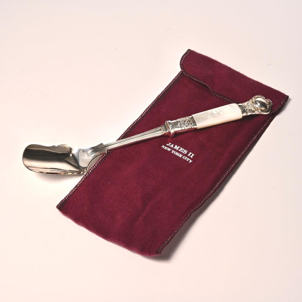Sheffield Silverplate Stilton Cheese Scoop MOP Handle Barbara Walters Collection