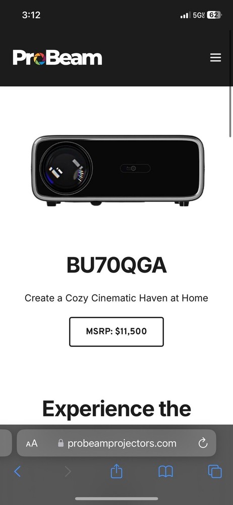 Probeam Laser Projector With Screen