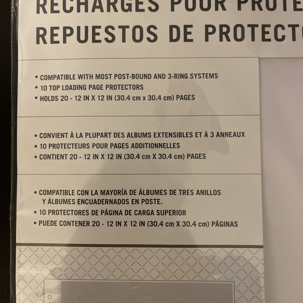 K&Company Post Bound Page Protector Refills 12"X12" 10/Pkg-W/White Inserts