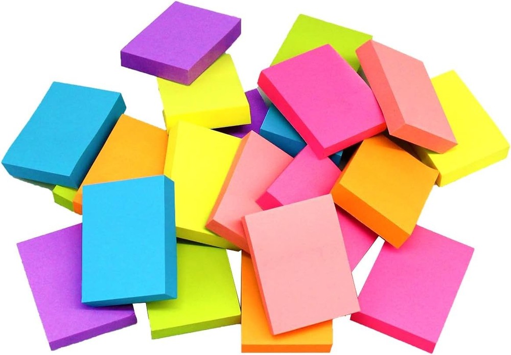Mini Stiy Notes Inches, Bright Colors Self-Sti Pads,75 Sheets/Pad,