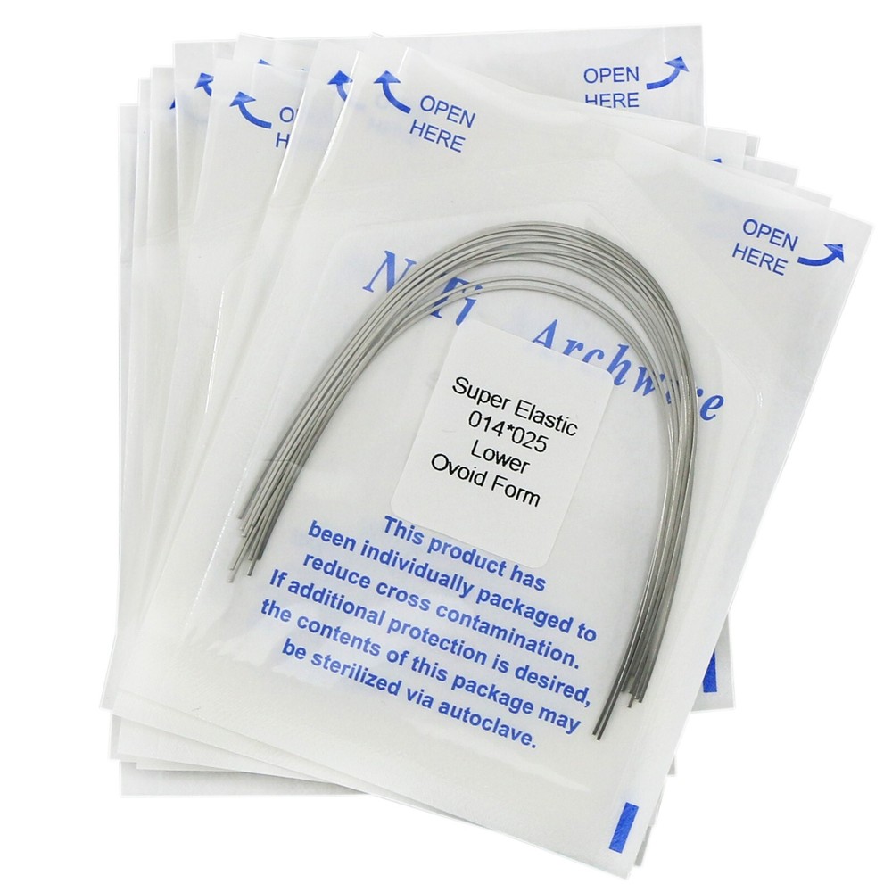 100Pcs Dental Orthodontic Rectangular Arch Wire Niti Super Elastic Ovoid Form