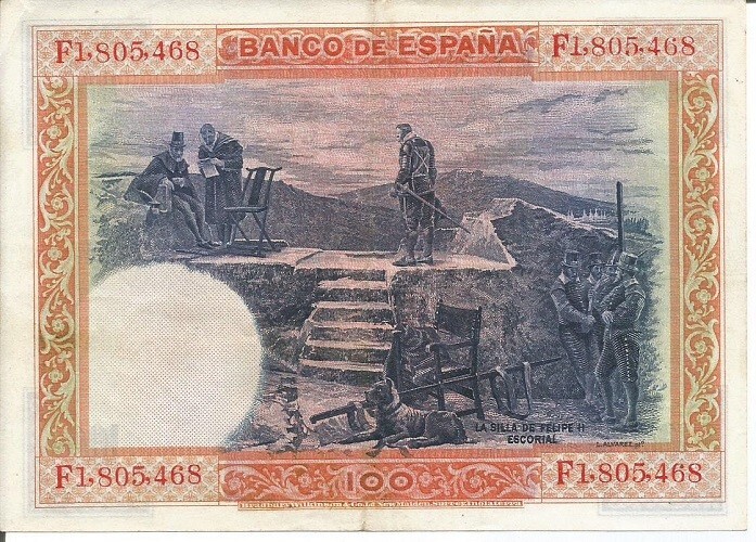 SPAIN 100 PESETAS 01/07/1925 #2