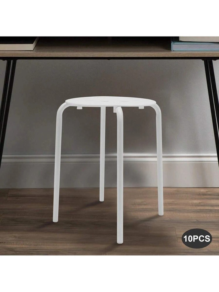 NEW 10-Pack Stackable Stools White 551lbs-881lbs Load FREE SHIPPING