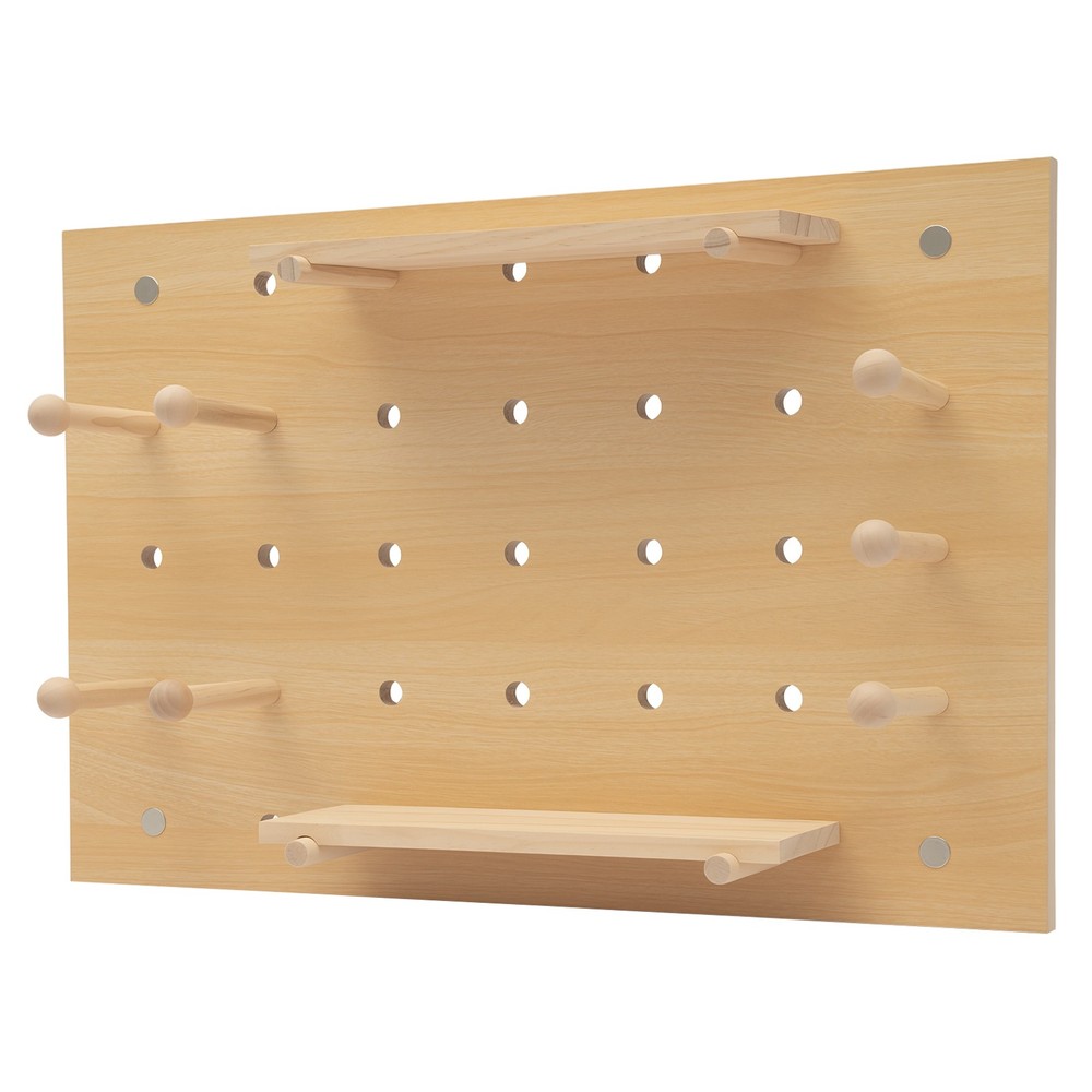Wood Pegboard Combination Wall Organizer Kit Wooden Display Pegboard Panel Kit
