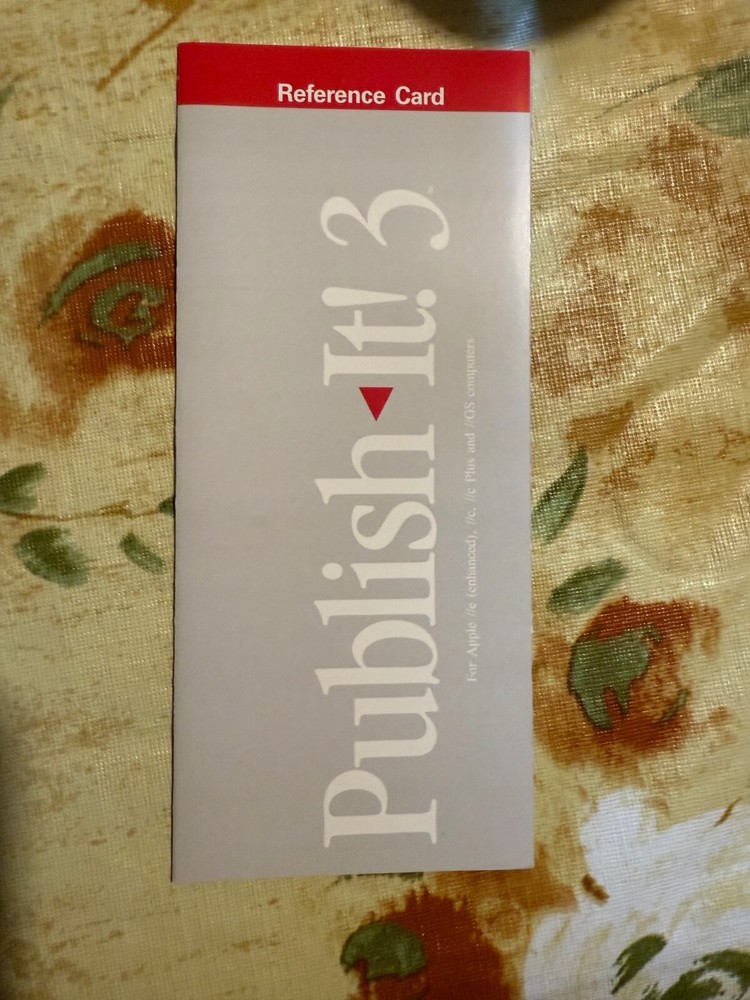 Apple 2 software: Publish-It 3 for Apple 2 computer. Tested to run on our Apple