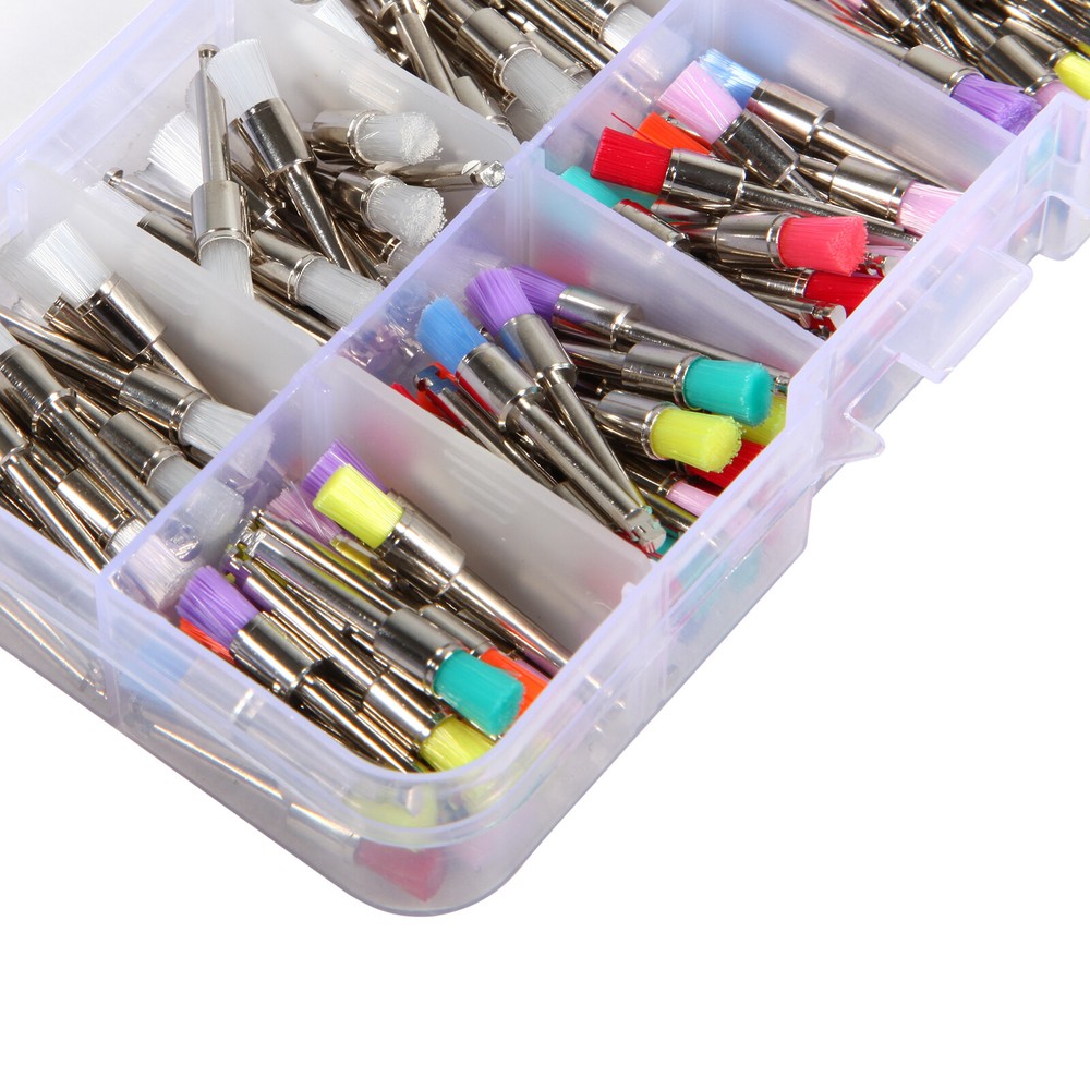 200pcs Mixed Dental latch type prophy polishing brush flat E-type Brushes USA