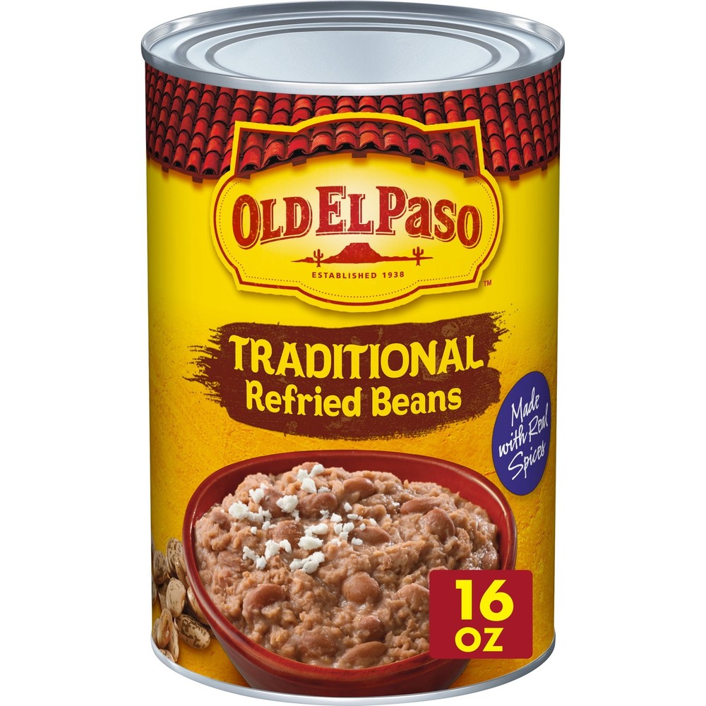 4 Pack Traditional Refried Beans Quick & Easy Meal Prep 16 oz Can