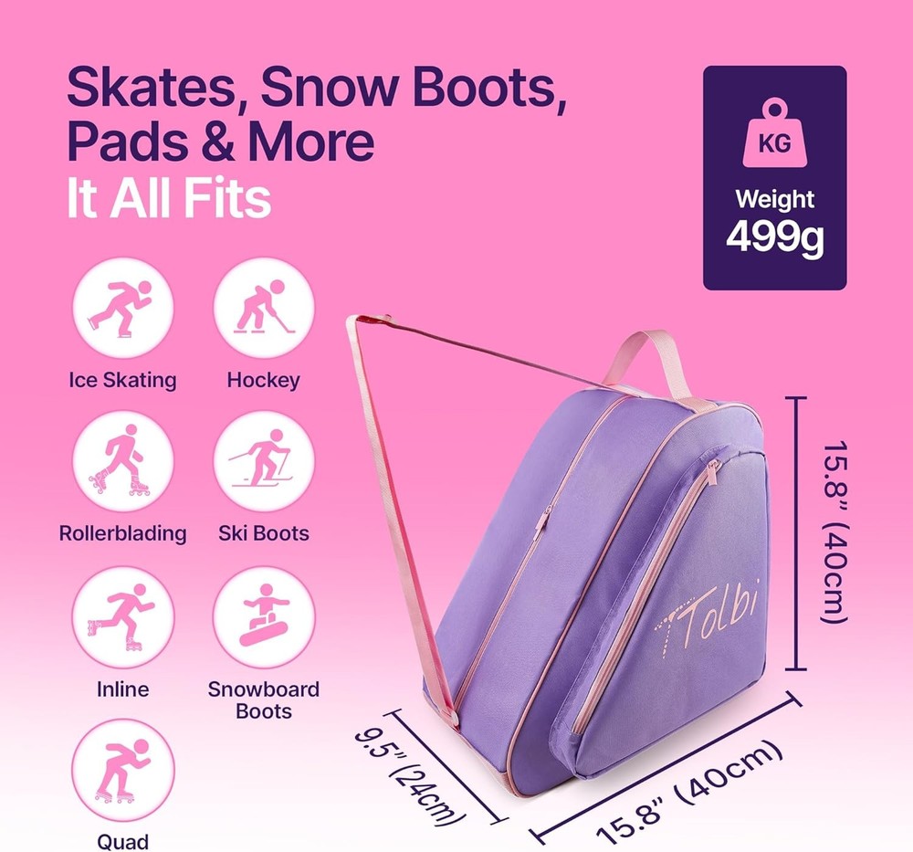 Premium Skate Bag for Roller, Ice, Inline & Quad Skates - Lightweight & Durable