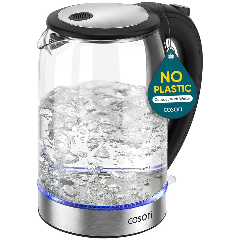 Borosilicate Glass Hot Water Boiler, No Plastic