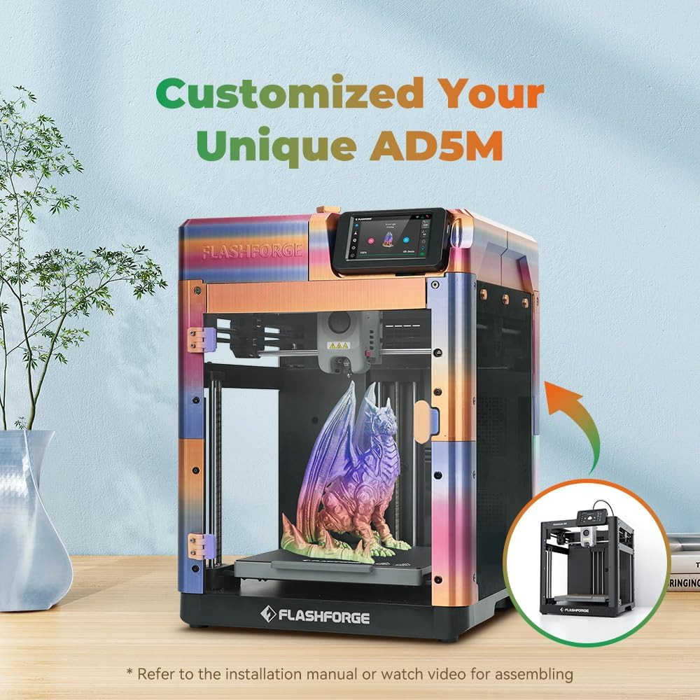 FLASHFORGE AD5M 3D Printer Fully Auto Calibration Print with 1-Click Max 600Mm/S