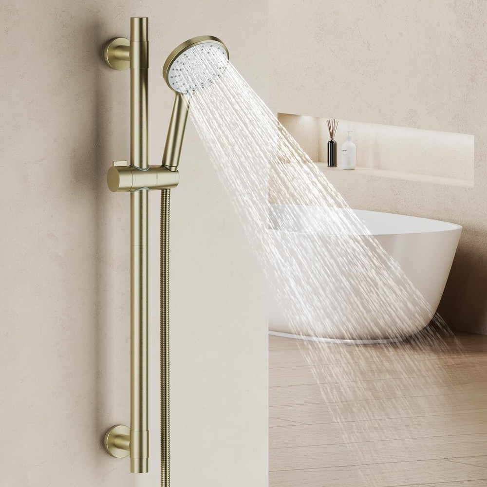 Shower Slide Bar Handheld Shower Head with Hose, 5-Function Hand Shower with ...