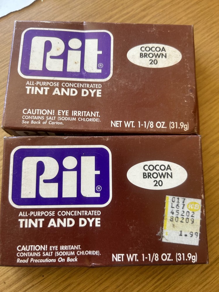 Vintage RIT Dye, Cocoa Brown #20, 2 Boxes, Unopened, Old Formula