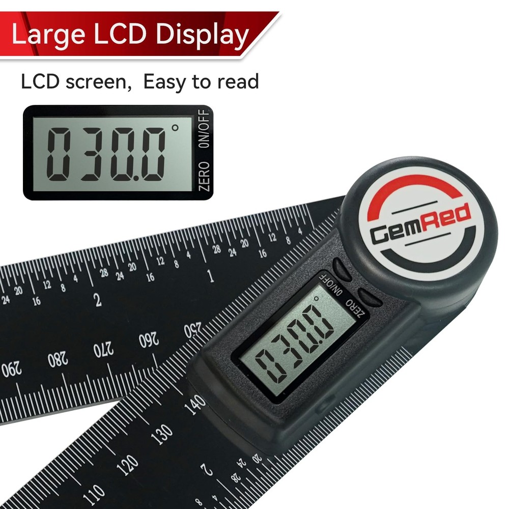 GemRed Digital Protractor Digital Angle Finder Ruler