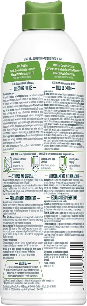 Ecologic Bed Bug Killer Aerosol Spray, 14 oz, Kills Bed Bugs & Eggs for Mattress