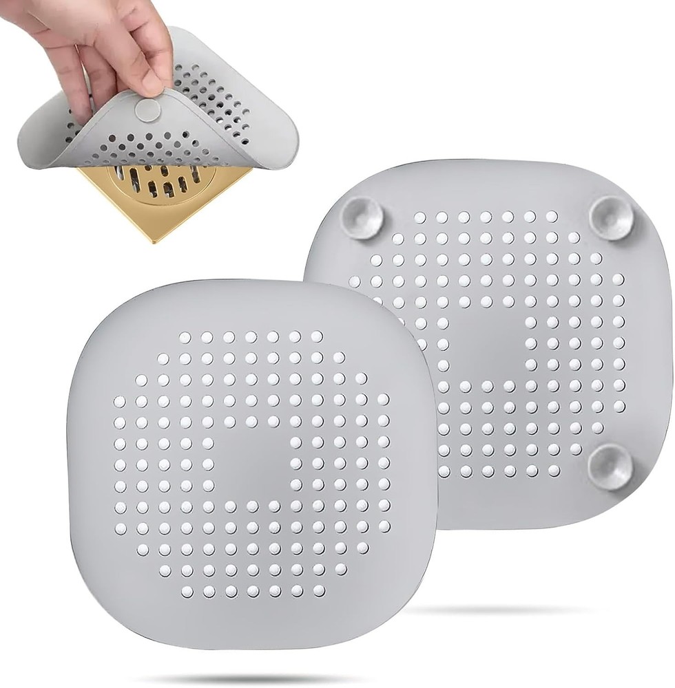Versatile 2 Pack Shower Drain Stopper - High-Quality Silicone with Suction Cups