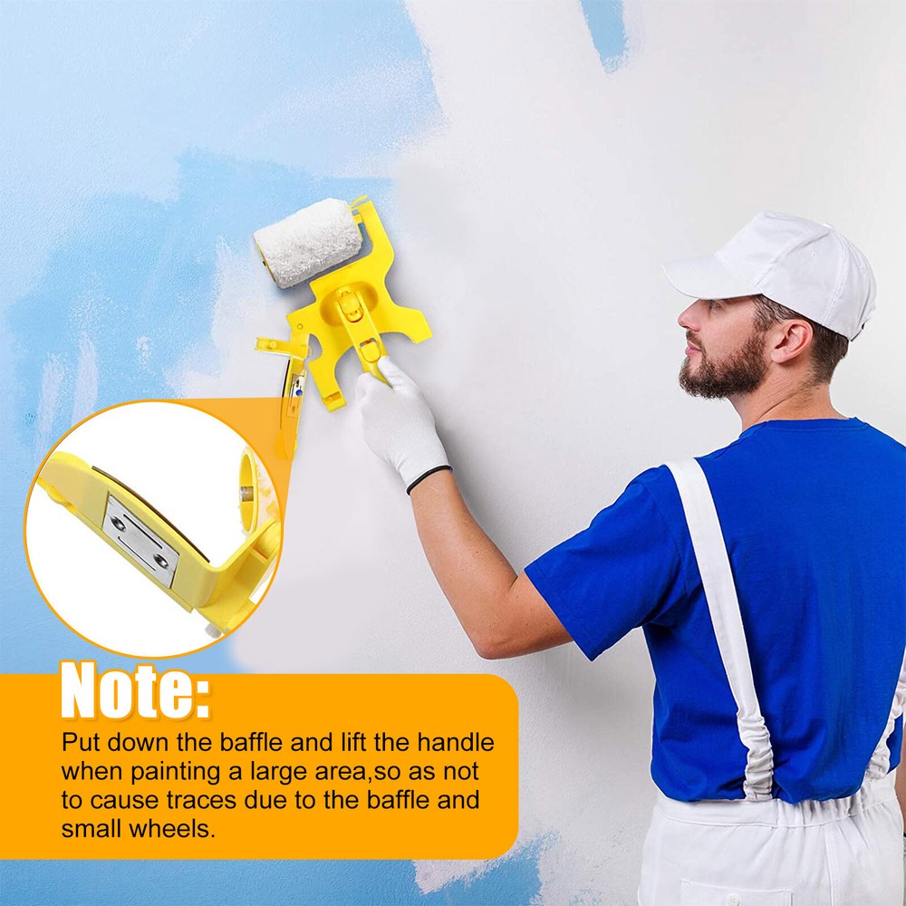 2Pcs Clean-Cut Paint Edger Roller Brush Safe Tool for Room Corner Wall Ceiling