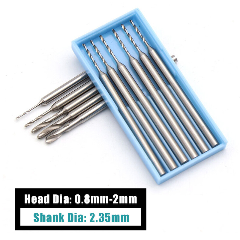 2.35mm Shank Solid Carbide Rotatry File Micro Drill Bits Carving Tool 0.8mm-2mm