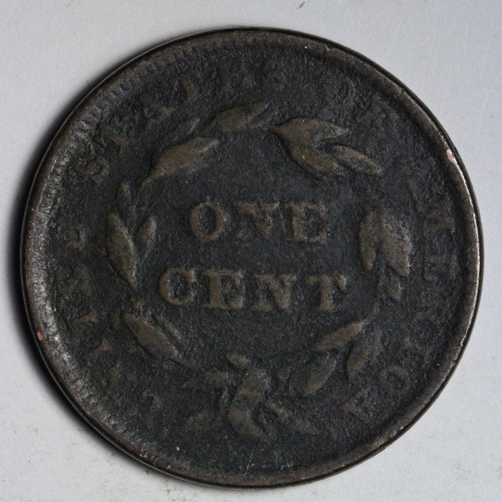 1839 Booby Head Coronet Head Large Cent VG E264 RSM