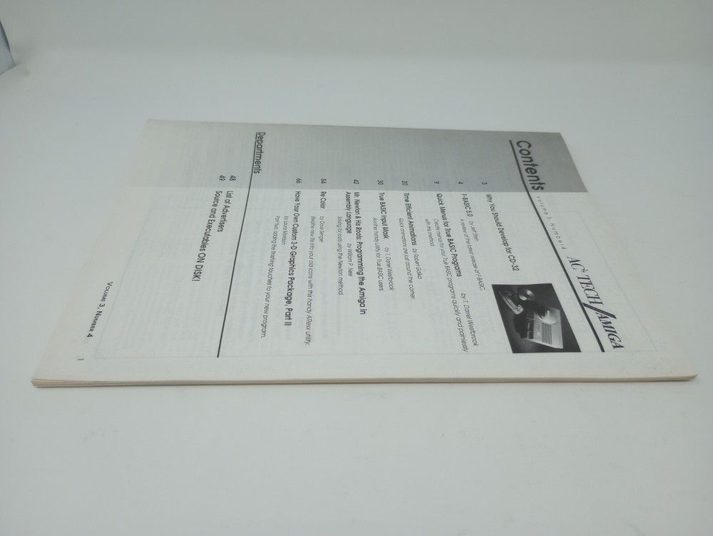 AC's Tech Amiga Computer Magazine Volume 3, Number 4 w/ Sealed Disk