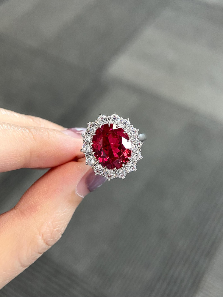 3.60 Ct Natural Ruby & Diamond Wedding Awesome Ring 14K Solid White Gold Size 5