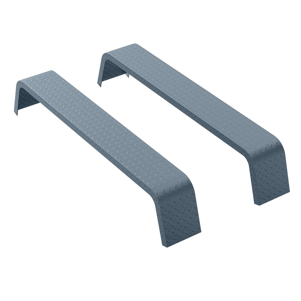 2 x Diamond Tread Plate Double Tandem Axle Trailer Fenders for 13"-15" Tires