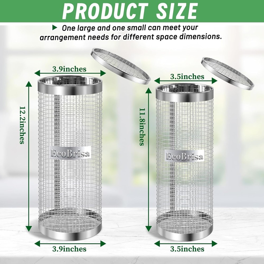 2 Pack Inground Worm Composting Bin, Metal Compost Bin for Recycling Kitchen Foo