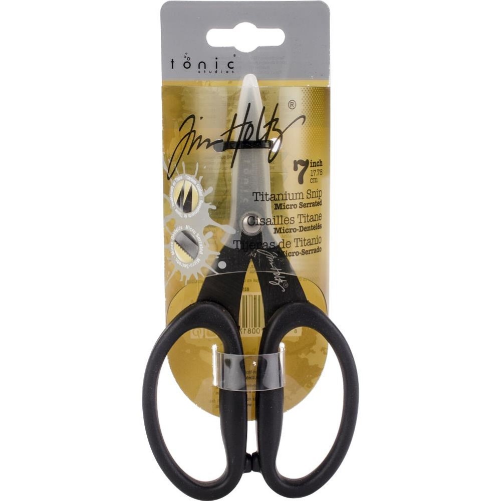 Tim Holtz Tonic Studios 7" Snips Titanium Coated 817E Micro Serrated Edge