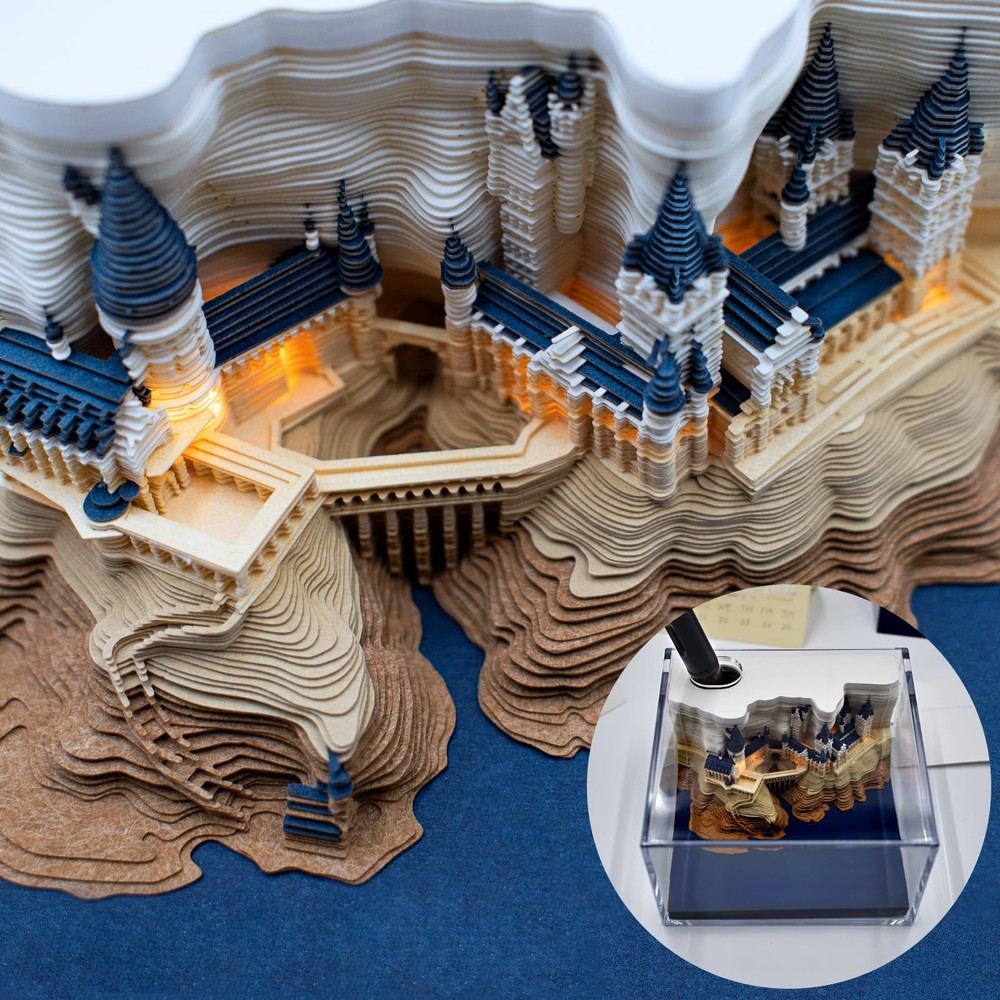 3D calendar 2026, notepad, detachable pen Magic Castle