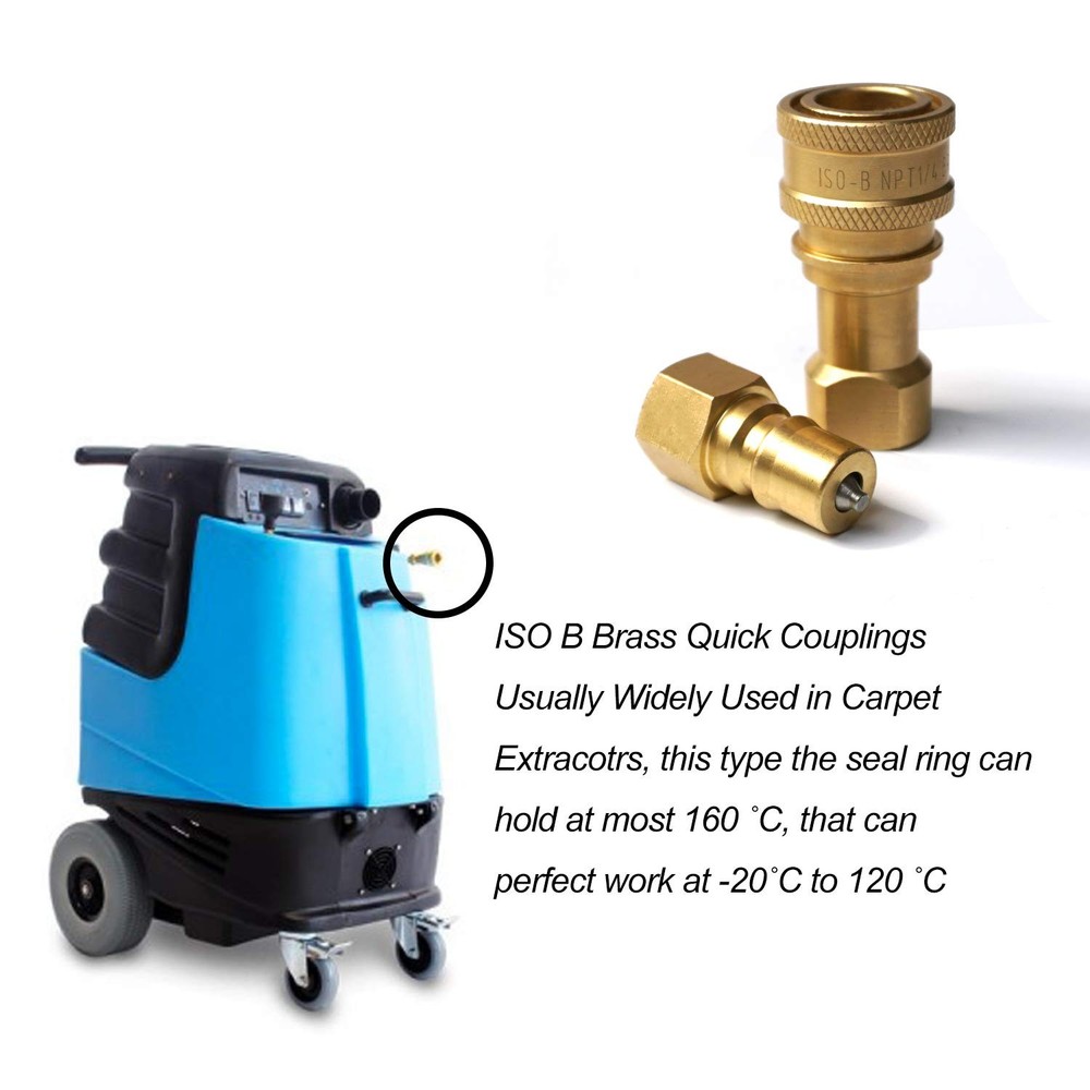1/4" NPT Thread ISO B Carpet Extractor Brass Quick Connector Coupler Male