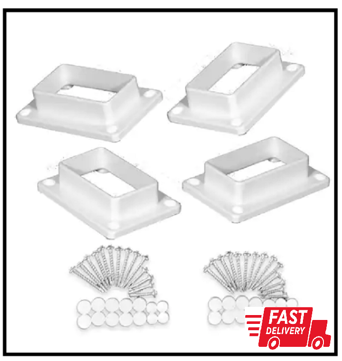 Durable Naples White Straight Railing Bracket Kit - 4-Piece