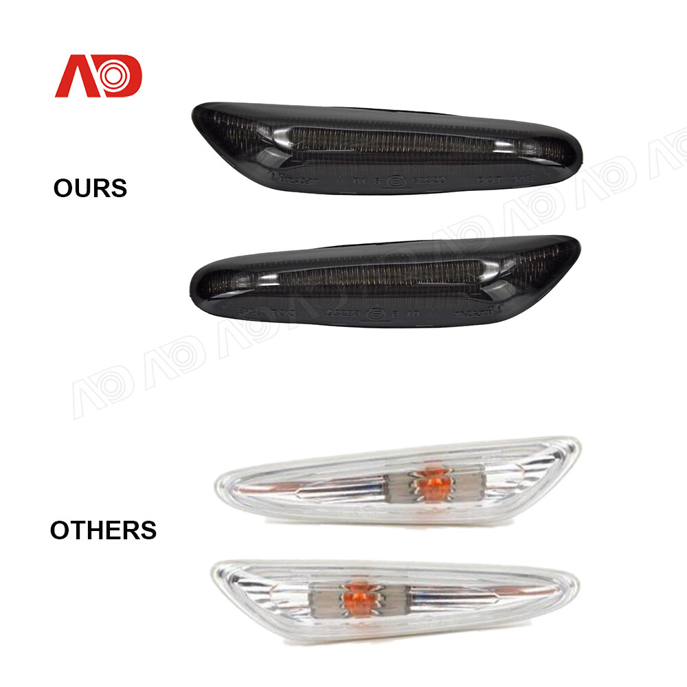 Sequential LED Side Marker Lights Smoked For BMW E60 E61 E82 E88 E90 E91 E92 E93