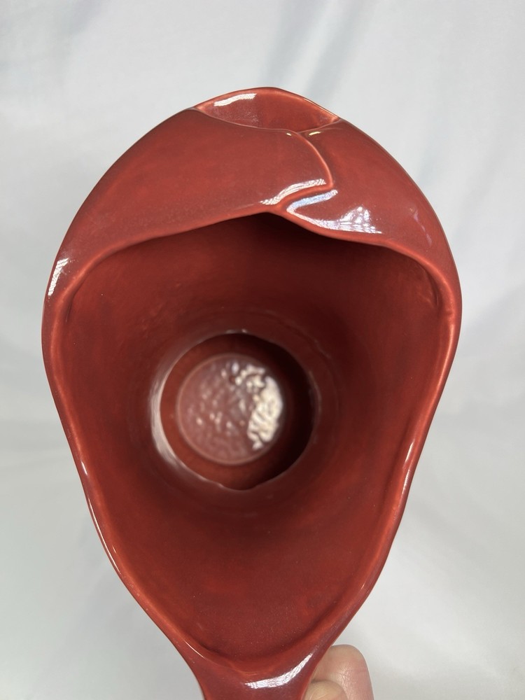 Vintage Large Pacific Pottery Art Ware Pitcher 10.5” Deep Red