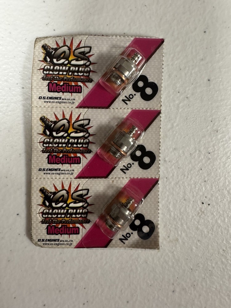 OS No.8 #8 Medium Nitro Glow Plug - 3 Pack 71608001
