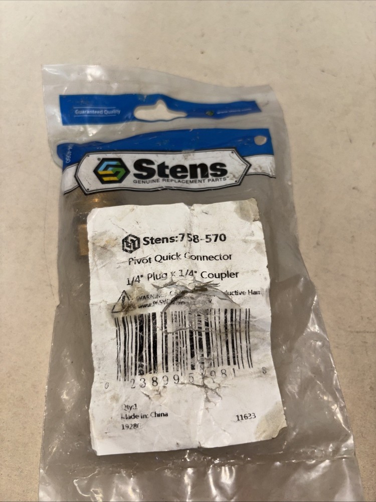 Stens 758-570 Pivot Quick Connector, 1/4” Plug x 1/4” Coupler