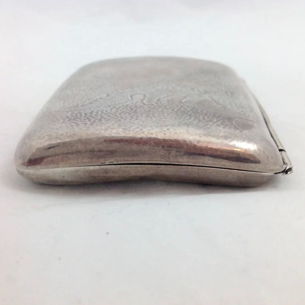 Rare Eagle American Cigarette Box Sterling c. 1900