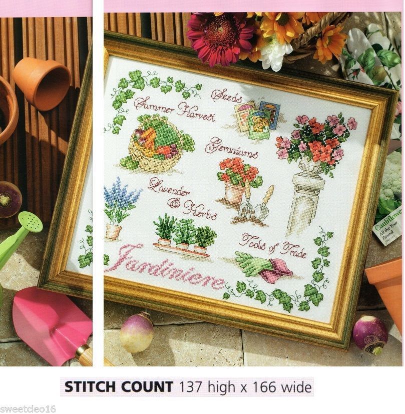 JARDINERE SAMPLER     -     CROSS  STITCH PATTERN  ONLY   ALS - EP