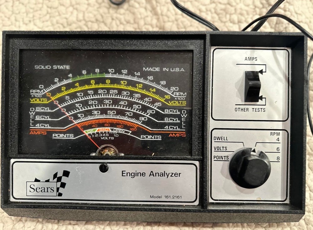 Vintage Sears Solid State Made in USA Engine Analyzer Model 161.2161