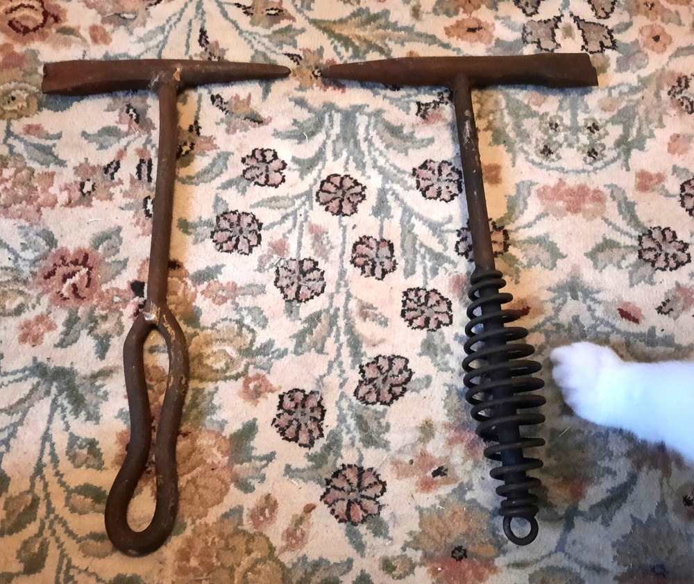 2 Antique Vintage Blacksmith Slag Hammers